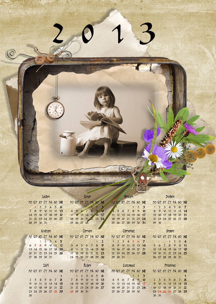 Kalendář roční sépie na ležato kopie